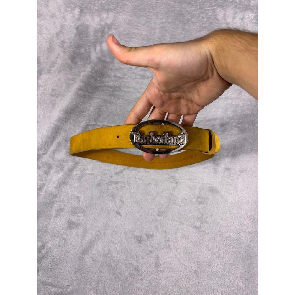 Timberland Leather Belt Size 32 Yellow Mens